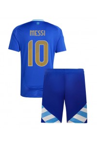 Fotbalové Dres Argentina Lionel Messi #10 Dětské Venkovní Oblečení Copa America 2024 Krátký Rukáv (+ trenýrky)